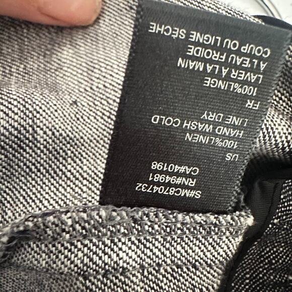 Twenty One Womens Large Pants LINEN Blue Wide Leg Coastal Sustainable Lagenlook - Picture 7 of 8